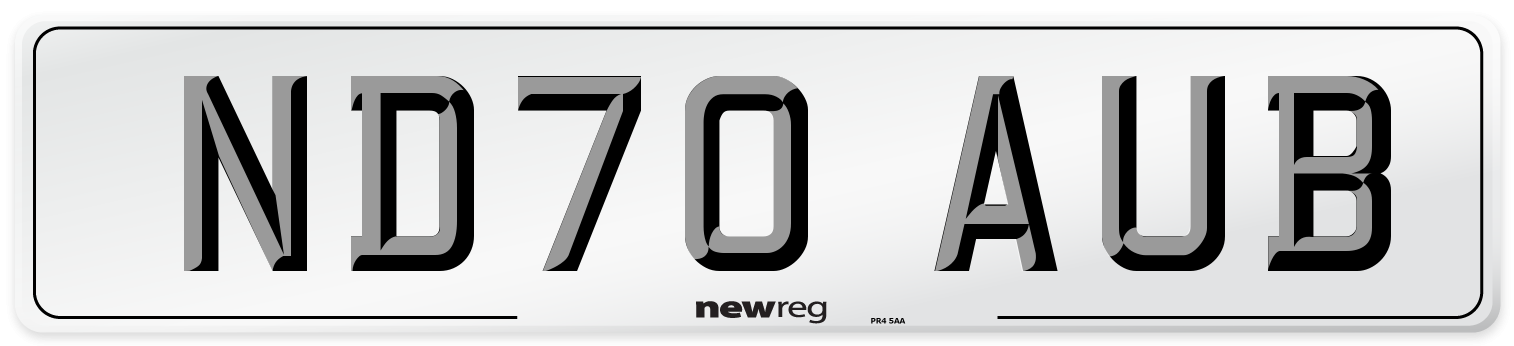 ND70 AUB Number Plate from New Reg